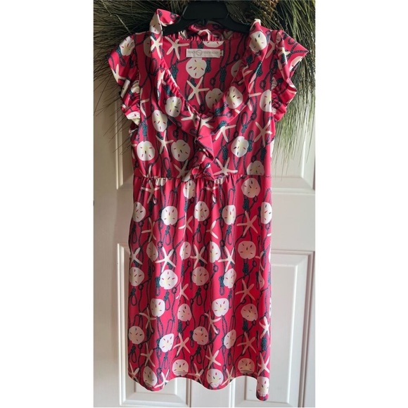 Tracy Negoshian pink starfish and sand dollar dress size medium - Picture 9 of 9